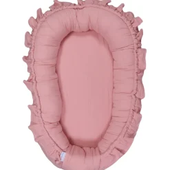 MamaLoes Soft Cotton Ruffle Licht Roze Babynest