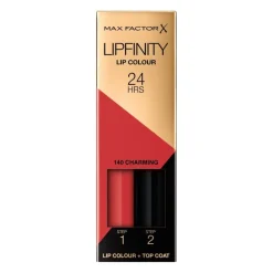 Max Factor Lipfinity Lip Colour 140 Charming 2-Step Longlasting Lipstick