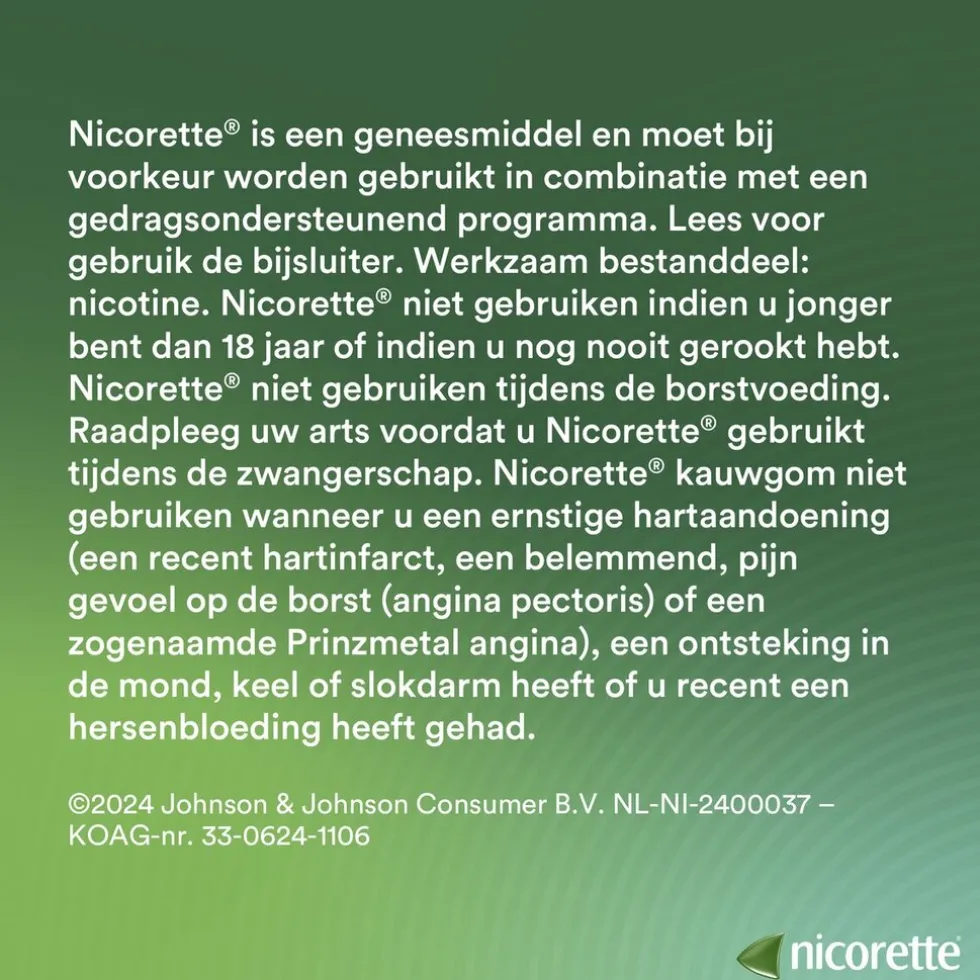 Nicorette Menthol Mint 4mg Suikervrije Kauwgom