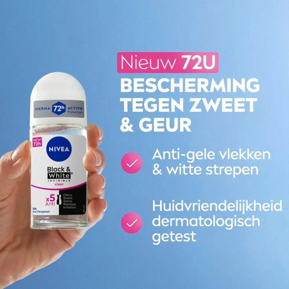 NIVEA Black & White Invisible Original Antitranspirant Roller