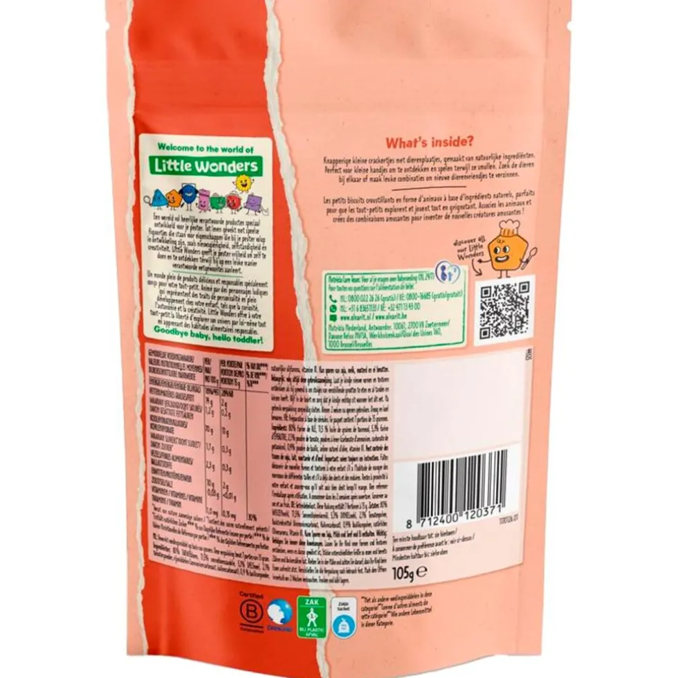 Olvarit Little Wonders 15+M Tomato & Basil Veggie Puzzel Crackers