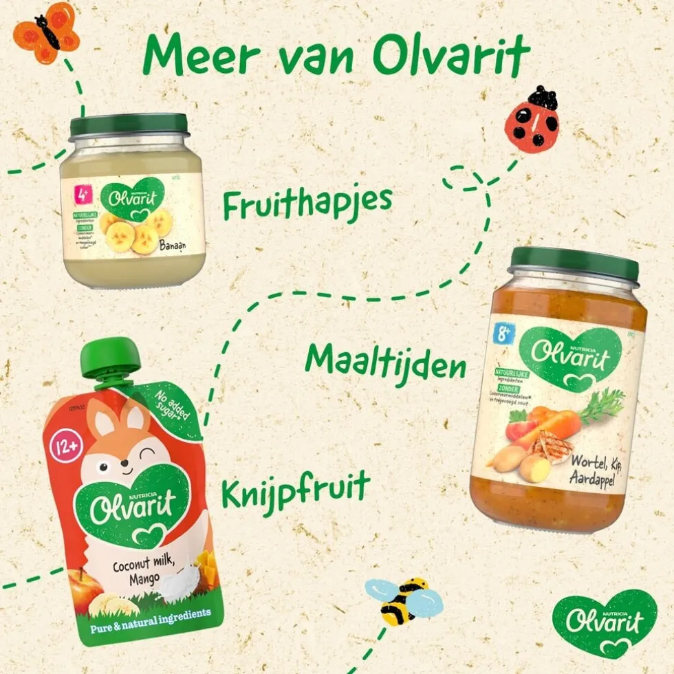 Olvarit 12+M Banaan Kiwi Aardbei Knijpfruit