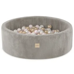 Plushnest ronde ballenbak voor kinderen en baby's met 200 kleurrijke ballen