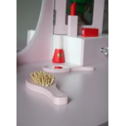 Rijoka Houten Kaptafel Make up Dresser Met Krukje 3x Spiegel
