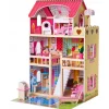 Rijoka Houten Poppenhuis LED Verlichting Meubelset 15pcs 3 Verdiepingen