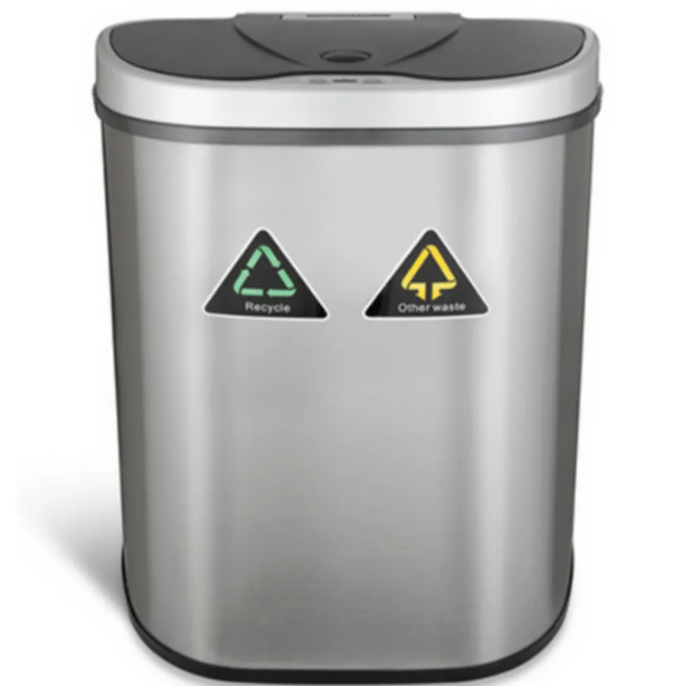 Rijoka Prullenbak met Sensor Dubbel 70 Liter RVS Soft Close Vingerafdrukvrij