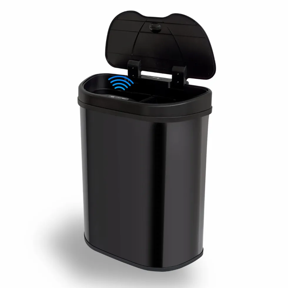 Rijoka Prullenbak Sensor Dubbel 70 Liter Recycle RVS Soft Close Vingerafdrukvrij