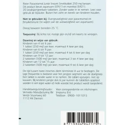 Roter Paracetamol Junior 250mg Smelttabletten