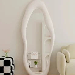 SensaHome Gestoffeerde Staande Spiegel Shaped