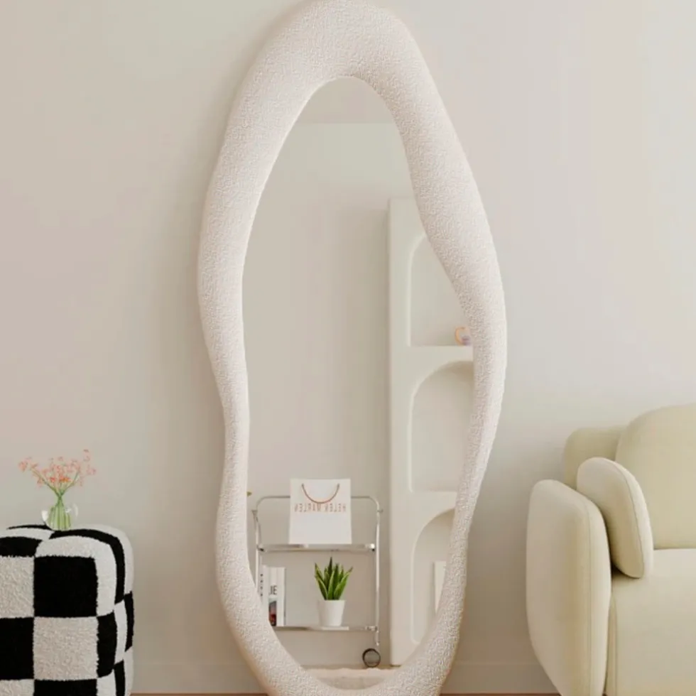 SensaHome Gestoffeerde Staande Spiegel Shaped