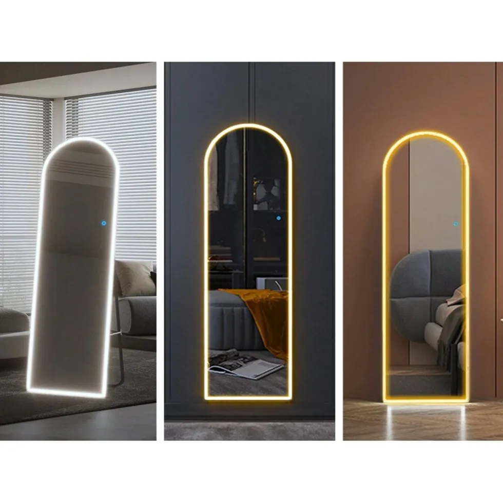 SensaHome Staande Spiegel Oval met LED Verlichting
