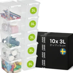 SmartStore Set van 10 Stevige Opbergbox Classic 3L