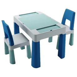 Teggi Turquoise/Navy/Grey Multifun 3-in-1 Tafel met Twee Stoeltjes