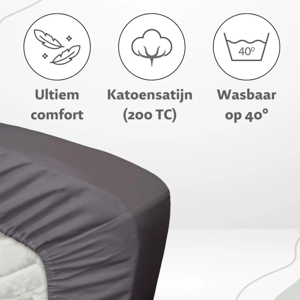 Ten Cate 100% Katoensatijnen Hoeslaken