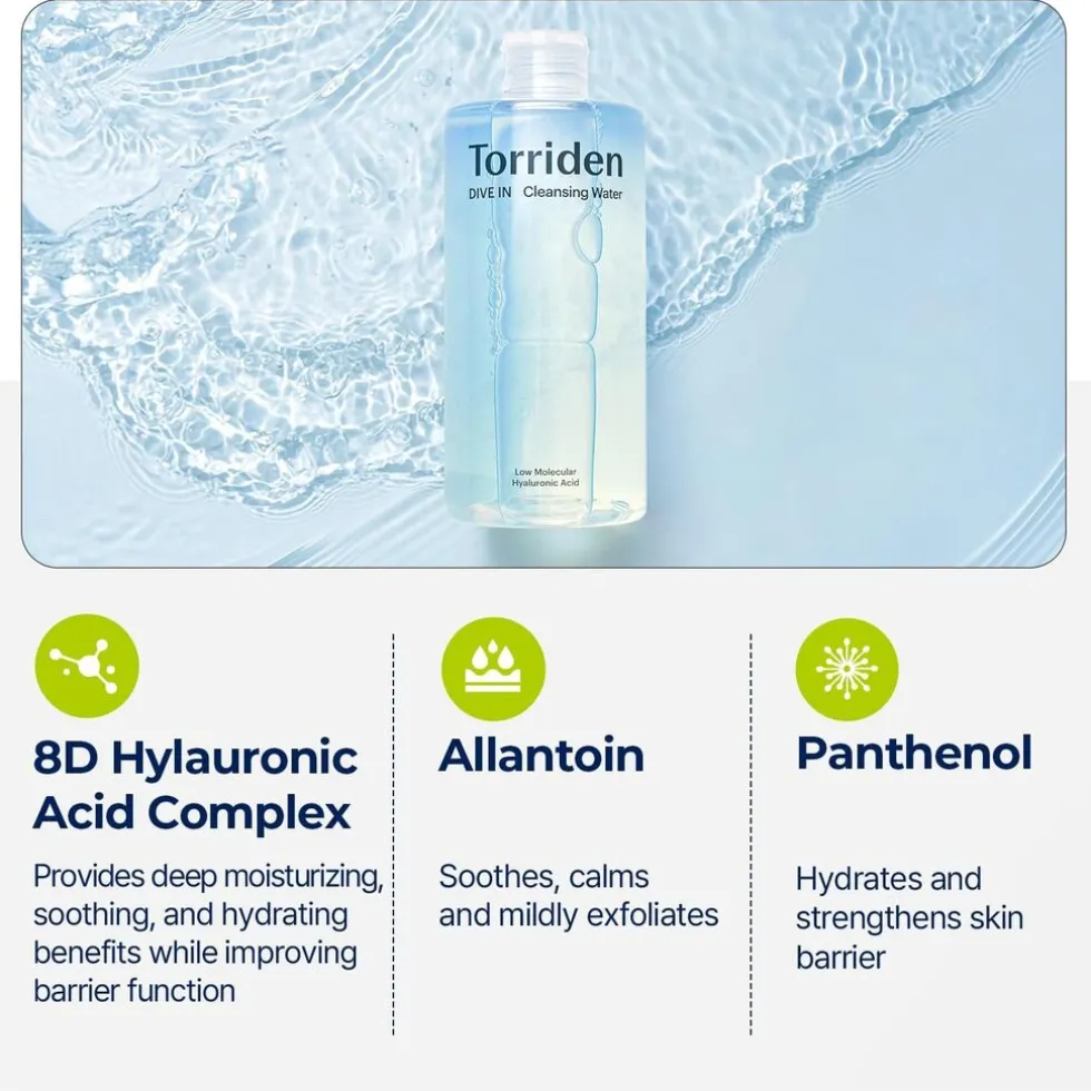 Torriden DIVE-IN Low Molecular Hyaluronic Acid Cleansing Water