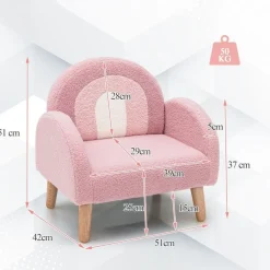 Trendmix Kinder Fauteuil Teddy Stof Regenboog Lounge Stoel