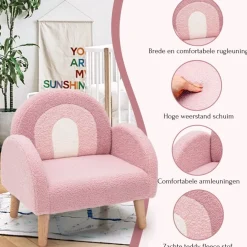 Trendmix Kinder Fauteuil Teddy Stof Regenboog Lounge Stoel