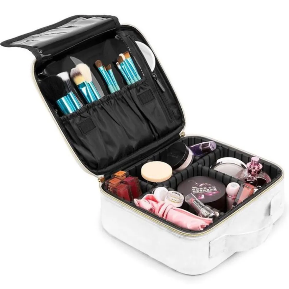 UNIQ makeup rejsetaske - Toilettaske / Kosmetiktaske til alt dit makeup - White