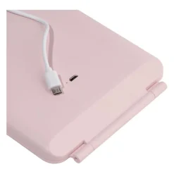 UNIQ Opvouwbare LED Make‑upspiegel (USB oplaadbaar) – Reisspiegel met 3 Lichtstanden, Roze
