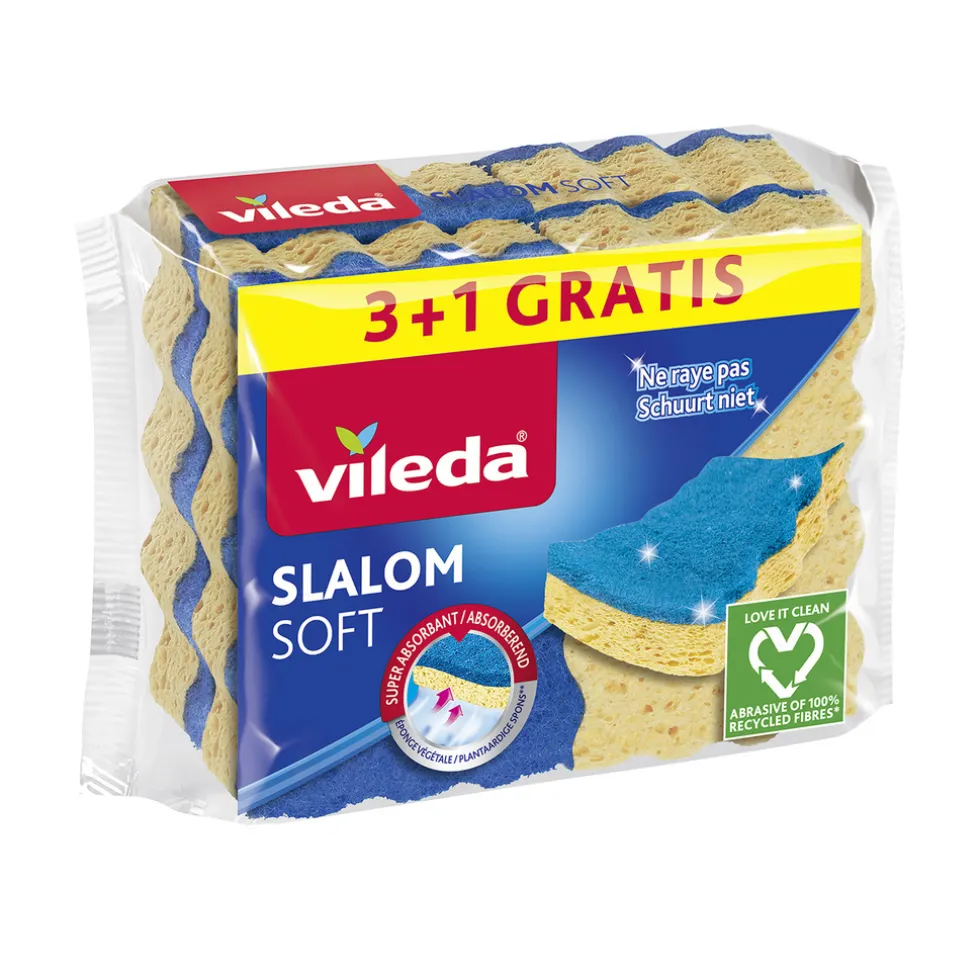 Vileda Schuurspons Slalom Soft 3+1