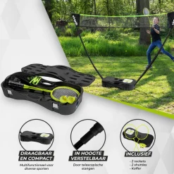 VirtuFit 2-in-1 Portable Badminton- en Tennis Set