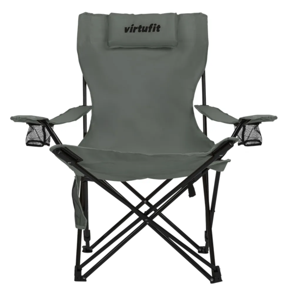 VirtuFit Opvouwbare Camping Stoel met Voetsteun