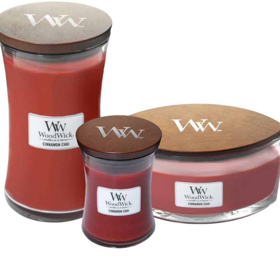 Woodwick geurkaarsen Cinnamon Chai